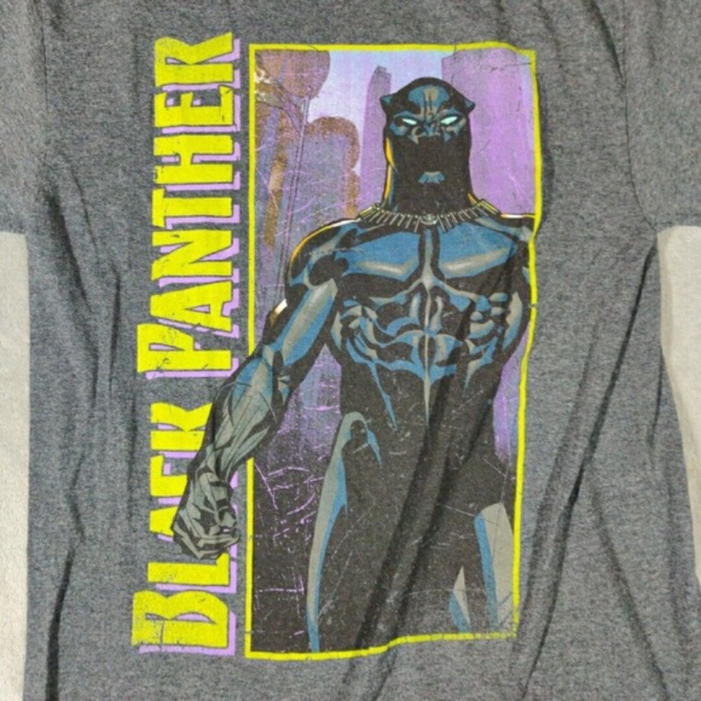 Marvel Black Panther Shirt Mens Small Black Graphic Tee Nerd‎ Casual Lounge